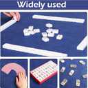Mahjong Mat, Mahjong Table Mat with Prints & Extra Dice, for Poker, Card, Mahjong, Dominoes Games (Blue, 31.5 inches)
