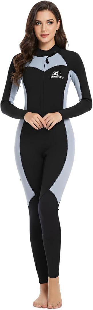 4/3 mm Wetsuits for Women, Premium Neoprene Front Zip Women Wet Suit for Surfing, Swimming, Diving and Water Sports (Medium)