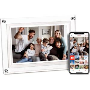 10.1inch Acrylic Digital Picture Frame, WiFi Digital Photo Frame with 16GB Large Capacity HD IPS Touchscreen,Auto-Rotate, Share Photos/Videos Instantly Via Frameo App from Anywhere