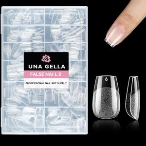 UNA GELLA Extra Short Coffin Nail Tips: XS 216pcs Pre-shape Press on Nails Extra Short Coffin Gel Tips Full Cover Acrylic Fake False Nails Extension 12 Sizes Gelly Tips