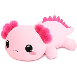 TOYSYM Weighted Stuffed Animals, 1.6 lbs Axolotl Stuffed Animal with Weighted Beads, Cute Plush Toy Pillow Gifts for Adults Kids Boys Girls, Pink
