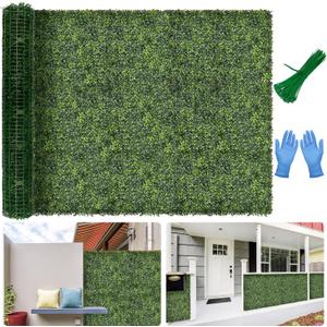 Artificial 60x120 in (50 Sqft) Boxwood Grass Wall Backdrop Roll | UV-Anti Faux Green Leaf Privacy Fence, Garden/Backyard/Patio/Balcony/Party Greenery Hedge Backdrop, Indoor Outdoor Decor