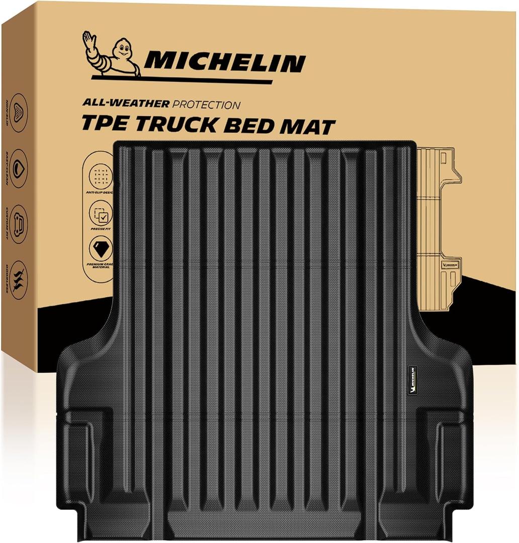 Michelin Truck Bed Mat for 2022-2026 Nissan Frontier 5 FT / 60.3" Only | Not Fit Drop-in Bed Liners, All-Weather Truck Bed Liner, Custom Fit, Durable TPE, Non-Slip