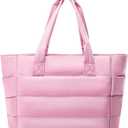Tote Bag for Women, Puffy Tote Bag with Zipper, Large Quilted Shoulder Bag Handbag with Compartments