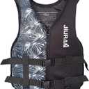 huraty Unisex Swim Vest with Leg Straps Adults Kayak Boating Vest Womens Mens Outdoor Water Sports High Buoyancy Jacket (Large, Black)