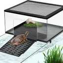 Turtle Basking Platform, Non-Slip Reptile Basking turtle Dock with Stable Base, 19.6"L17.7"W10"H Fits 18-20 Inchs Wide Aquariums , Suitable for Turtles, Lizards, Frogs and Other Reptiles Amphibians
