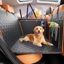 Pet Car Seat Cover Backseat - Upgraded Back Seat Extender for Dogs, 600D Scratchproof, PU Thickened, Waterproof Hammock, 400 lbs, Easy to Clean/Install, Universal for Cars SUV Truck, Pet Protector (Orang peel and orang edge)