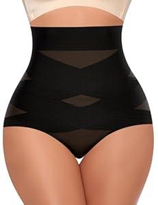 Werena Tummy Control Shapewear Underwear for Women High Waisted Body Shaper Panties Shaping Briefs(#01 Black(X Cross),Large)