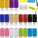 8GB FAT32 USB Flash Drive 20 Pack Nicepicten Bulk USB 2.0 Thumb Drives 20Pack Metal Jump Zip Drive Memory Stick Pendrive Memoria USB 8 GB with 20PCS Lanyard Label - Mixcolor 20 X 8GB Flash Drives (1Count (20PCAK))