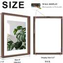 Egofine 8.5x11 Floating Frames Set of 2, Double Plexiglass Picture Frame, Made of Solid Wood Display Any Size Photo up to 8.5x11, Wall Mount or Tabletop Standing, Brown