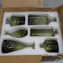 Green Glass Bud Vases Set of 12, Mini Flower Vase for Centerpieces, Small Glass Vases in Bulk for Wedding Decorations, Vintage Vase for Bridal Shower, Party, Recepetion, Home Table Dcor