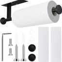 Paper Towel Holder Wall Mount - Self Adhesive No Drill or Drilling, SUS304 Stainless Steel - Kitchen, Bathroom, Sink, Pantry, Fridge(Black)