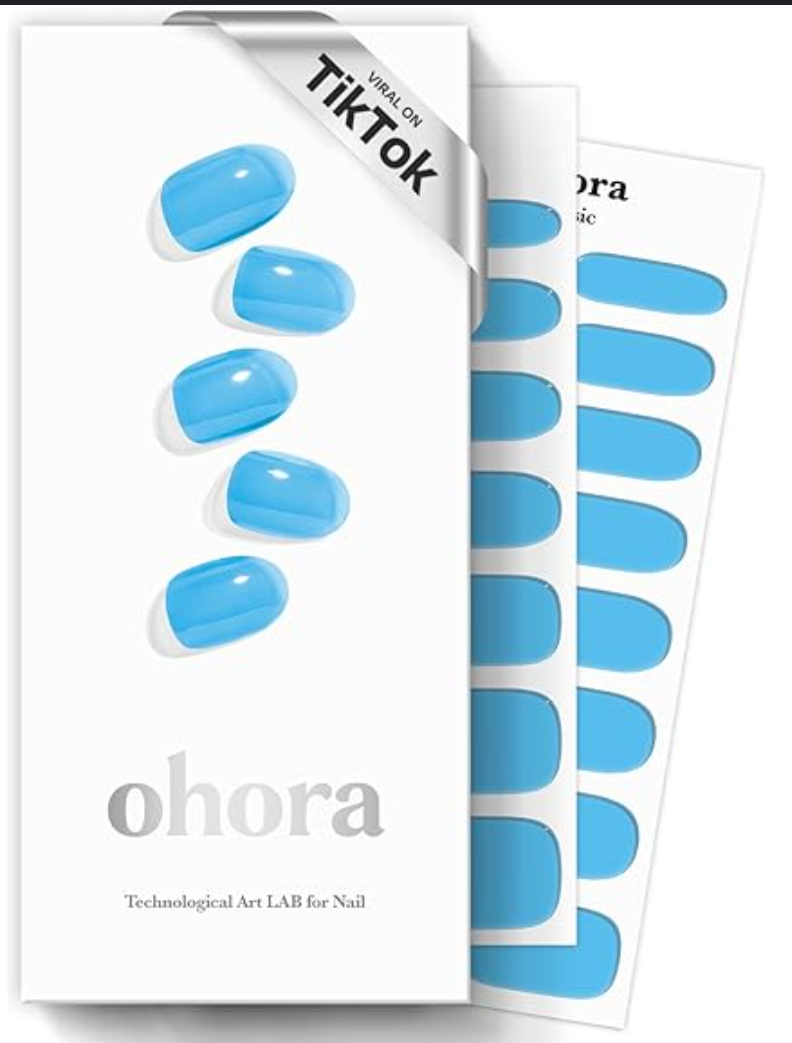 ohora Semi Cured Gel Nail Strips Works with Any UV/LED Lamps, Salon-Quality, Long Lasting, Easy to Apply & Remove - Includes 2 Prep Pads, Nail File & Wooden Stick