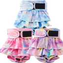 Reusable Dog Diapers Female Washable, Premium Doggie Diaper for Dogs, Pack of 3, Highly Absorbent Small Dog Diaper for Heat, Incontinence and Puppy Training (S)