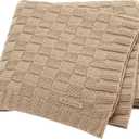 LAWKUL Baby Blankets Knit Cable Babe Blanket Soft Airy Newborn Infant Receiving Swaddling Beige Neutral Crib Stroller 40"x30"