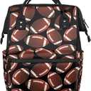 American Football Diaper Bag Backpack Large Compartment Mommy Bag with Stroller Straps Waterproof Casual Daypack for Mom and Dad Travel Bag (15.7x7x11 inch)