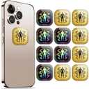 Protection Cell Phone Stickers for Smart Phones/Tablets/Laptops/Computer/WiFi...(12 Pcs) (Black+gold)