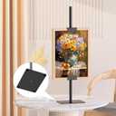 1PCS Tabletop Picture Frame Stand,Heavy Metal Base Adjustable Size Table Easels for Display,Picture Frame Holder Art Display Stand for Signs, Canvas (Black)