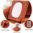 WEERRW Velvet Couch Covers for 2 Cushion Couch Sofa - High Stretch Luxury Velvet Plush 3 Pieces Sofa Slipcovers with Elastic Bottom, Furniture Protector for Pets, Machine Washable, Pumpkin, Medium