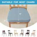 IASEAHK Chair Cushions for Dining Chairs Set of 4, Non Slip Kitchen Chair Pads, 17" x 16" x 2", Indoor Dining Chair Cushions with Ties, D-Shaped Seat Cushions for Kitchen Chairs, Light Blue