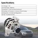 15768830 12V 300A Alternator Compatible with Cadillac Escalade, Chevy Suburban Tahoe, Rainier Ascender, Hummer H2, Saab 9-7X 2000 2001 2002 2003 2004 2005 2006 Replace# 18000002