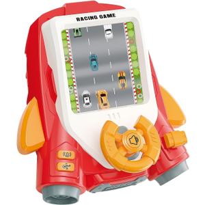 Kiddie Play Kids Racing Car Steering Wheel Toy - Interactive Driving Simulator with Lights and Sounds - Perfect for Toddlers - Fun Game for Car Seat and Home Play