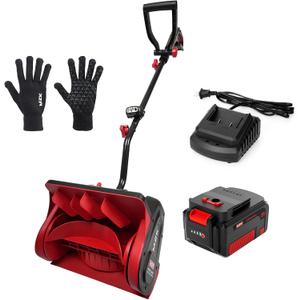 MZK Cordless Snow Shovel, 20V 13-Inch Battery Powered Snow Thrower, Battery Snow Blower with Directional Plate & Adjustable Front Handle(4.0Ah Li-ion Battery & Fast Charger Included) (13-Inch)