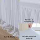 White Tulle Tablecloth for 8 FT Rectangle Tables 6-Pack, Ideal for Weddings | Double-Layer Table Cover with Tutu Skirt, Wrinkle Free for Baby Showers, Birthday Parties, Banquet Buffets and Craft Fairs