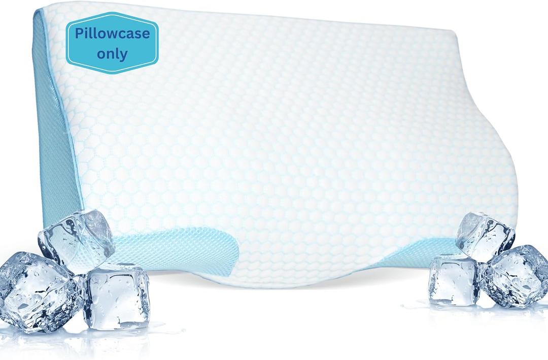 Derila Queen Size Cooling Pillowcase | Optimal Temperature Control for Your Derila Memory Foam Pillow for Perfect Sleep. Quality Material White Pillowcase ensures for Derila Anti Snore Pillows, 2 Pack
