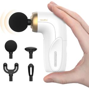 A1 Super Mini Massage Gun, Percussion Deep Tissues Muscle Massager, Compact Sports Travel Massage Gun, Portable Handheld Massager for Office Gifts for Him/Her, Home, Athletes(White)