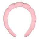 Conair Spa Makeup and Face Washing Headband, Pink Bubble Design, 1 Count, Ultra-Absorbent Microfiber Headband for Washing Face, Soft Terry Cloth, No-Squeeze, No-Pull Band Gentle on Hair and Head