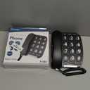 Landline Phones for Home with Large Buttons | Big Button Corded Phone with HI/LO Volume, Flashing Ringer Light, Speakerphone, 10 Two-Touch Speed Dial Memories, Tabletop or Wall Mount by Ken-Tech (BLACK)