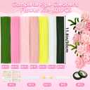 601PCS Complete Pink Pipe Cleaners Flower KitPastel Pipe Cleaners for Flowers, DIY Craft Supplies for Projects, 6 Colors, with Floral Wires, Tape, Glue Sticks, Ribbon, Stamen, Manual & Video Tutorial