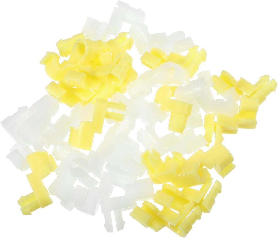 Motoforti Tailgate Door Handle Door Lock Rod Clip, for Toyota Highlander 2001-2013, Plastic, No.6929312030, White, 15 Pair