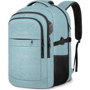 Lapsouno Extra Large Backpack, Travel Laptop Backpack, Carry on Backpack, Sturdy 17 Inch TSA Friendly with USB Port, Water Resistant College School Computer Bag Gifts for Men Women, Lake Green