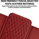 Car Center Console Cover, Leather Vehicle Armrest Seat Box Cushion with Side Storage Pocket, Scratch Resistant Automotive Interior Arm Rest Protector Accessories, Universal Fit (Rose Red)