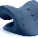 RESTCLOUD Neck and Shoulder Relaxer, Cervical Traction Device for TMJ Pain Relief and Cervical Spine Alignment, Chiropractic Pillow, Neck Stretcher (Dark Blue)