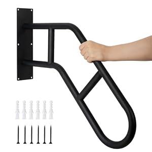 Aduanbang Hand Rails for Outdoor Steps & Elderly,U-Shape Wall Mount Stair Railing, Porch, Deck, Garage & Garden Grab Bar, 1 Pack Safety Handle