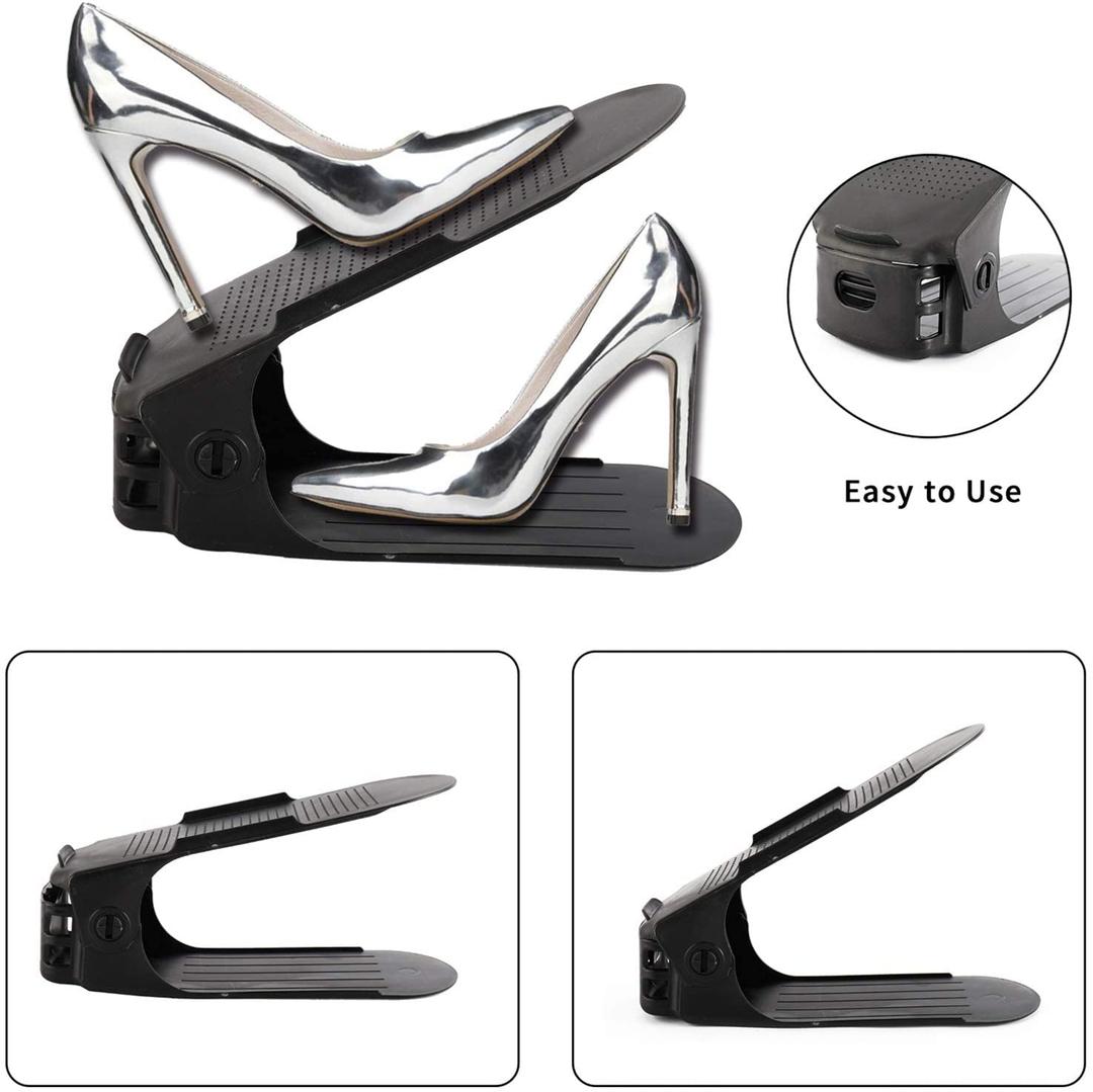 Shoe Slots Organizer,Elephant Shoe Rack Stable and Thick Shoe Stacker with 3 Adjustable Level for Sneakers Display 