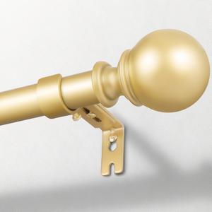 Zeerobee Curtain Rods for Windows 66 to 120, 1 Inch Adjustable Heavy Duty Gold Curtain Rod, Outdoor Indoor Room Divider Modern Drapery Pole, 66-120"