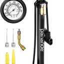Bike Pump Floor, Advanced Bike Tire Inflator, Bicycle Hand Air Pump with Dual Presta and Schrader Valves, Handheld Pump, Suitable for Road and Mountain Bikes, Baby Stroller, Balls