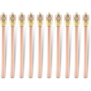 AUTOKAY 10x HVAC AC Schrader Valve Core Remover Cap Tube 1/4" SAE * 1/4" OD * 4.65" Stem
