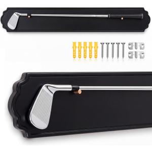 Silipull Black Golf Club Display Case Wall Mount, 42 Inch | Single Club Rack for Putter Iron, Wooden Shadow Box Frame for Home Decor, Memorabilia Case, Gift for Enthusiasts