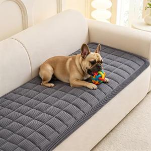 MEETSKY Couch Cover for Dog Washable, Non-Slip Grey Sofa Protector Pet Friendly Sofa Covers for 2 Cushion Couch Dog Mats for Couches Soft Furniture Covers for Loveseat, 27.6" x 59", Dark Grey