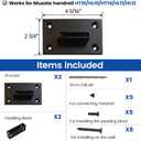Muzata HT10 HL10 HT14 HL11 HL12 Flat Handrail Accessories - 2Pack End Brackets Universal Black Stainless Steel Handrail Support Wall Mount Base, HA34 BP4