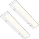 Under Cabinet Lighting Plug in,10W 120V 3 Color 3000K/4000K/5000K,3 Brightness,Super Bright,Ultra Thin Under Counter Lights for Kitchen,Linkable LED Cabinet Light(18inch,White,2Pack)