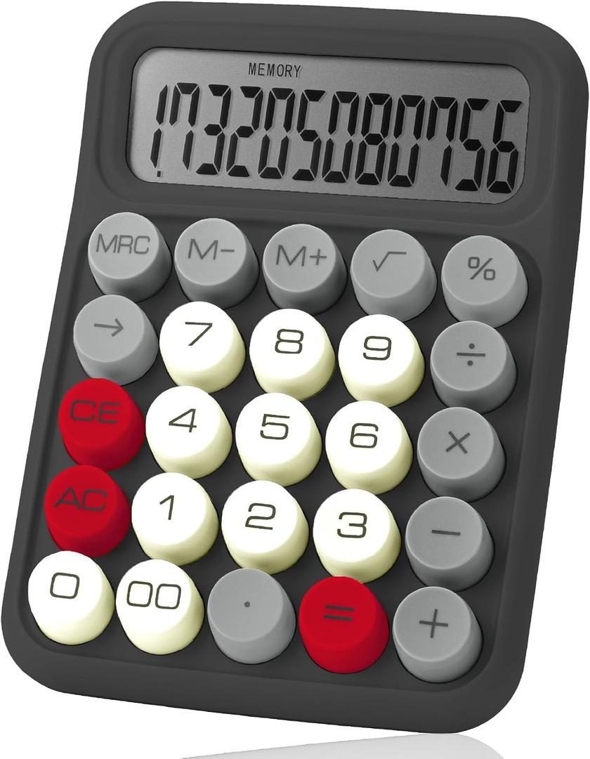 Mr. Pen- Mechanical Switch Calculator, 12 Digit Large LCD Display, Slate Grey with Big Buttons, Mechanical Switch Calculator for Home, School, Office