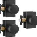 goldenwarm Black Passage Door Knobs, Zinc Alloy Matte Black Closet Door Knobs, 3 Pack