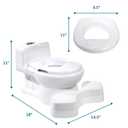 The First Years Super Pooper Potty Training Toilet Plus Potty Seat with Foot Rest White 2-in-1 Toddler Toilet Seat and Potty Chair