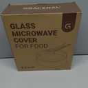 Glass Microwave Splatter Cover, Microwave Cover for Food with Standup Handle, Dishwasher Safe, Food Safe, Clear Microwave Plate Splatter Guard Lid with Vent Hole, House Essentials for Gift, 9.5inch